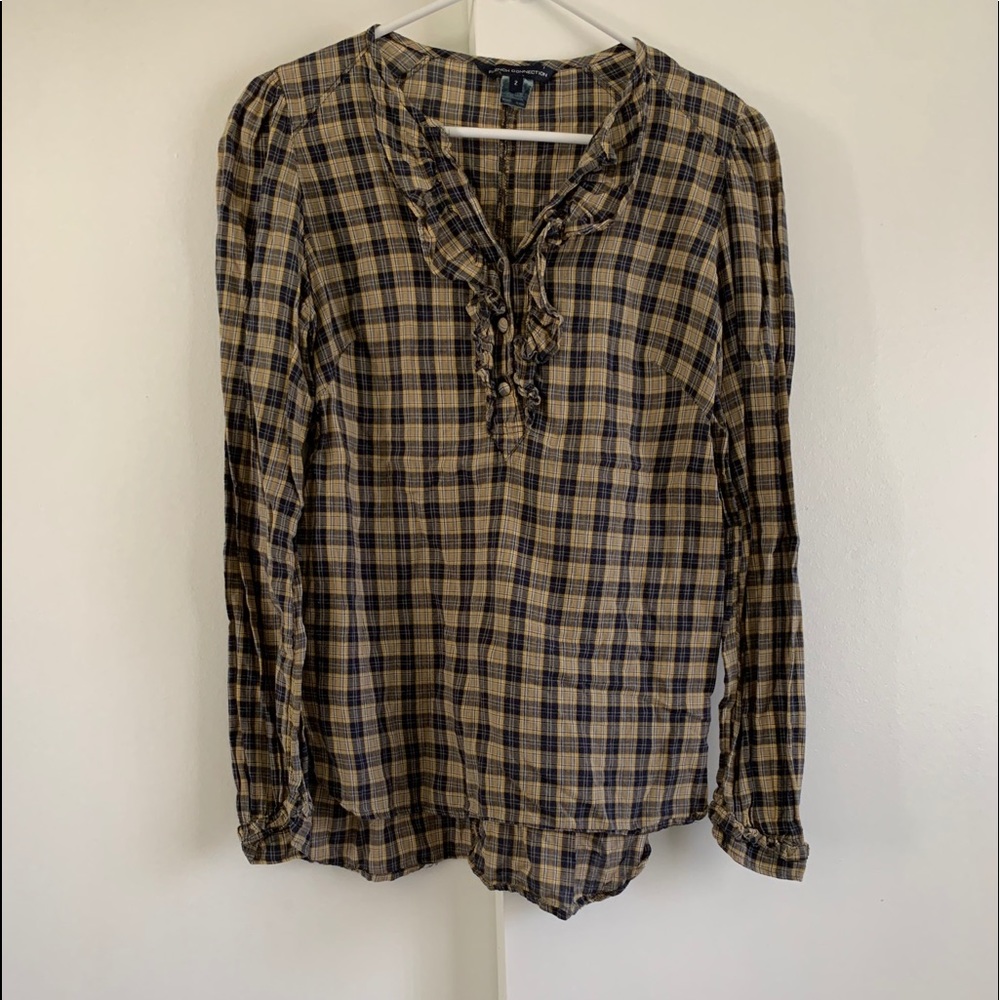 French Connection Plaid Top